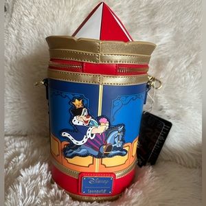Loungefly Brave Little Tailor Mickey and Minnie Mouse Carousel Crossbody Bag